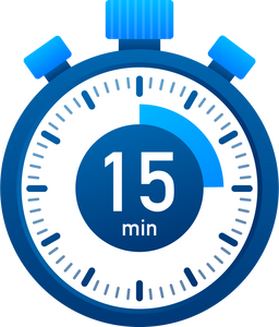 The 15 minutes, stopwatch vector icon